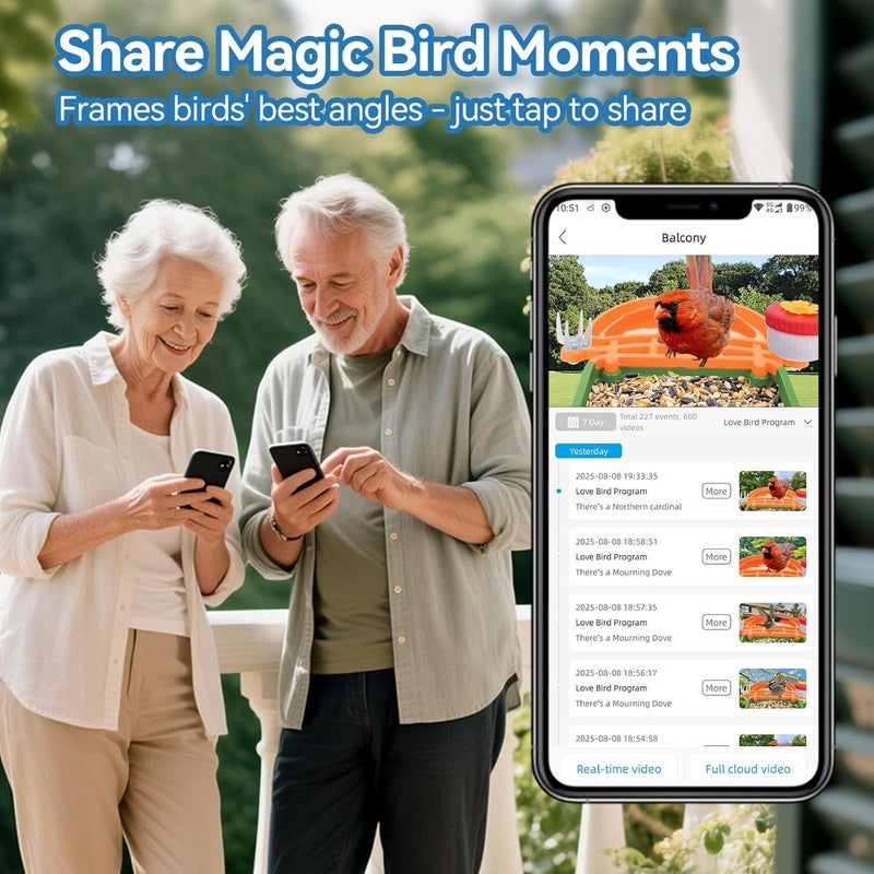 Leapbird Smart AI Bird Feeder with Camera,2.5K HD Live View,Solar Powered,Instant Birds Species Recognition,Real Time Alerts,Wireless Birdhouse with Night Vision,Ideal Gift,Green - Image 5